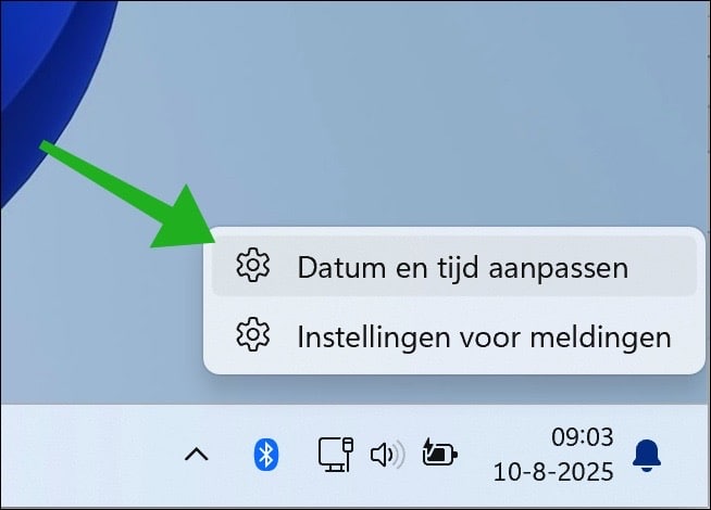 Datum en tijd aanpassen