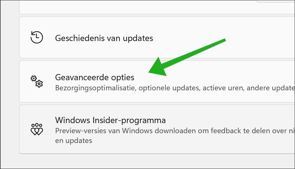 Geavanceerde opties