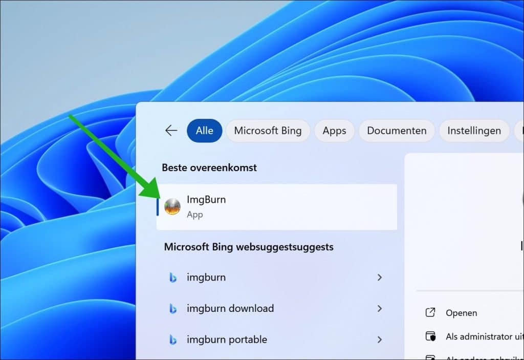 Imgburn openen