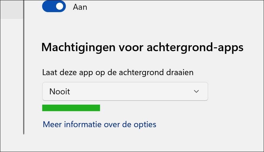 Laat deze app op de achtergrond draaien
