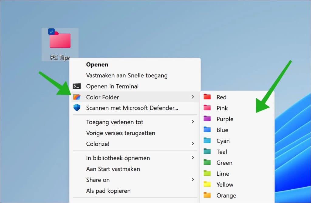 Map kleur geven