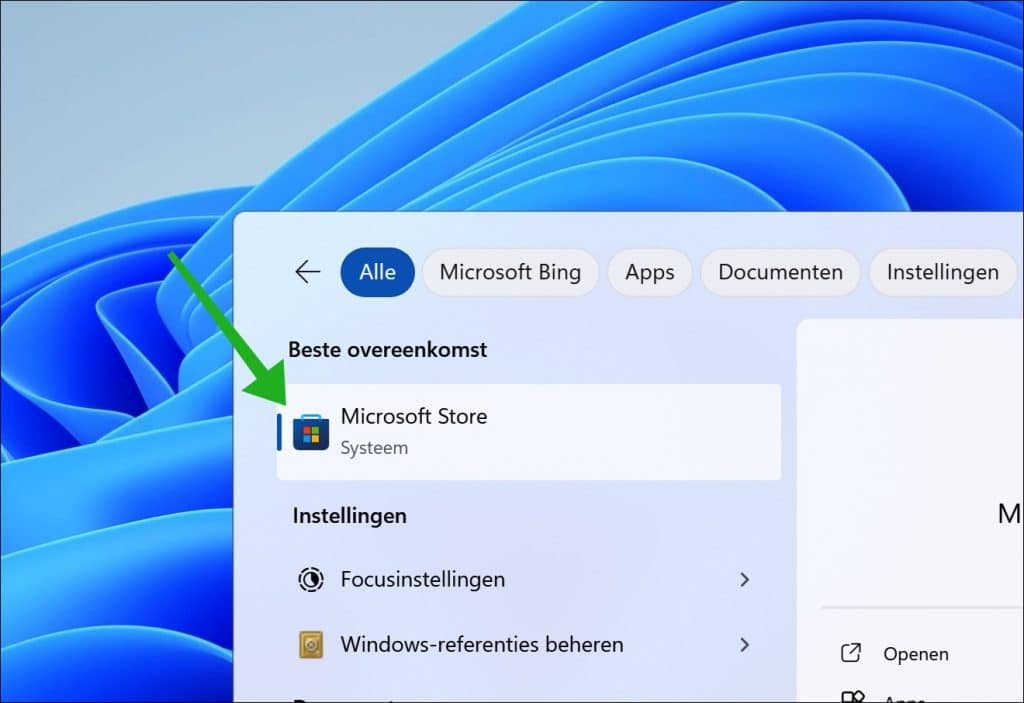 Microsoft Store openen