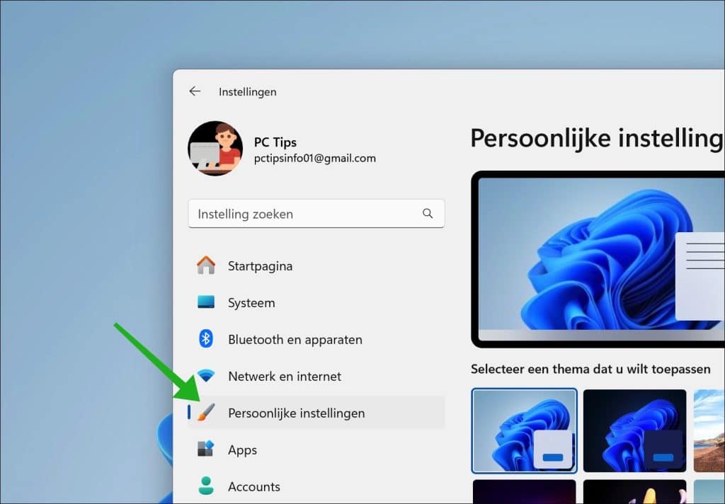 Persoonlijke instellingen