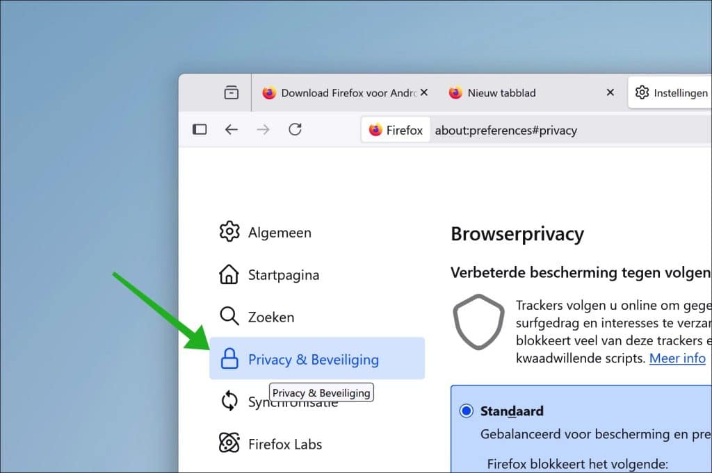 Privacy en beveiliging firefox