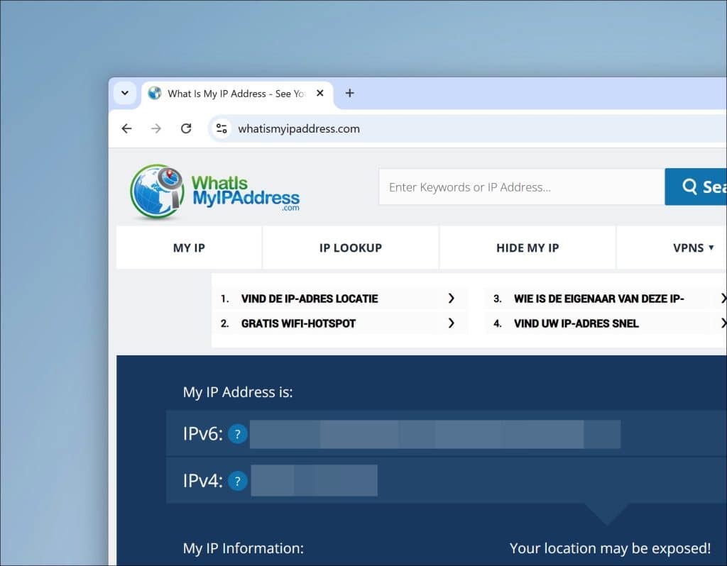 Publiek IP adres opzoeken