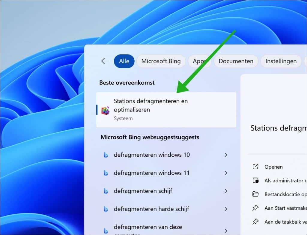 Stations defragmenteren en optimaliseren