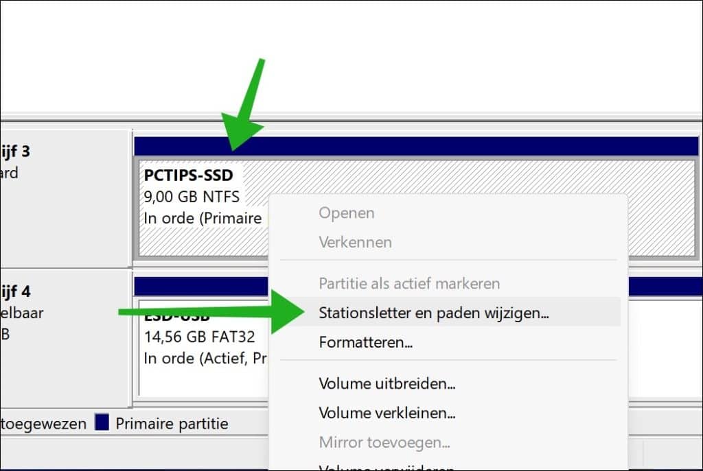Stationsletter toewijzen aan ssd