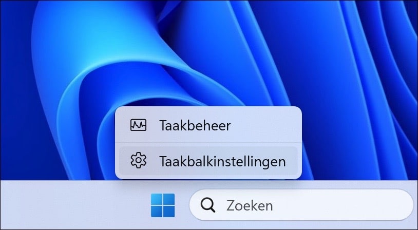 Taakbalkinstellingen