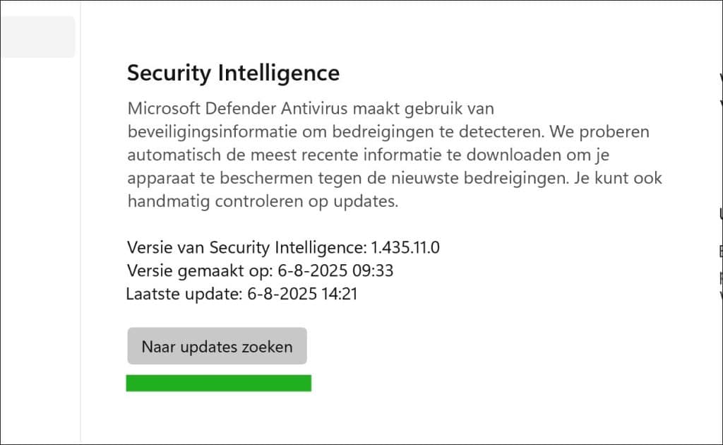 Windows Beveiliging handmatig updaten