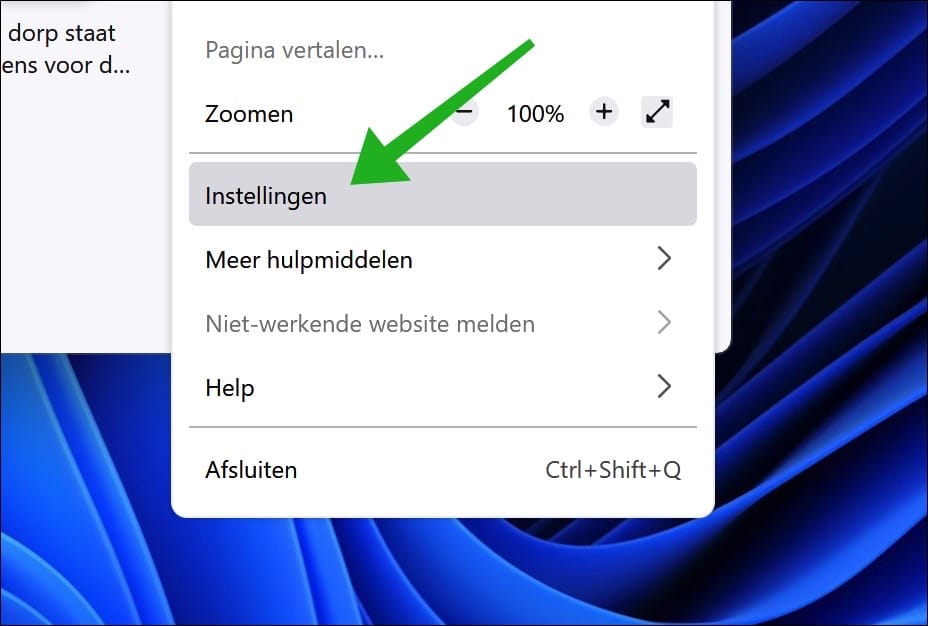 firefox instellingen