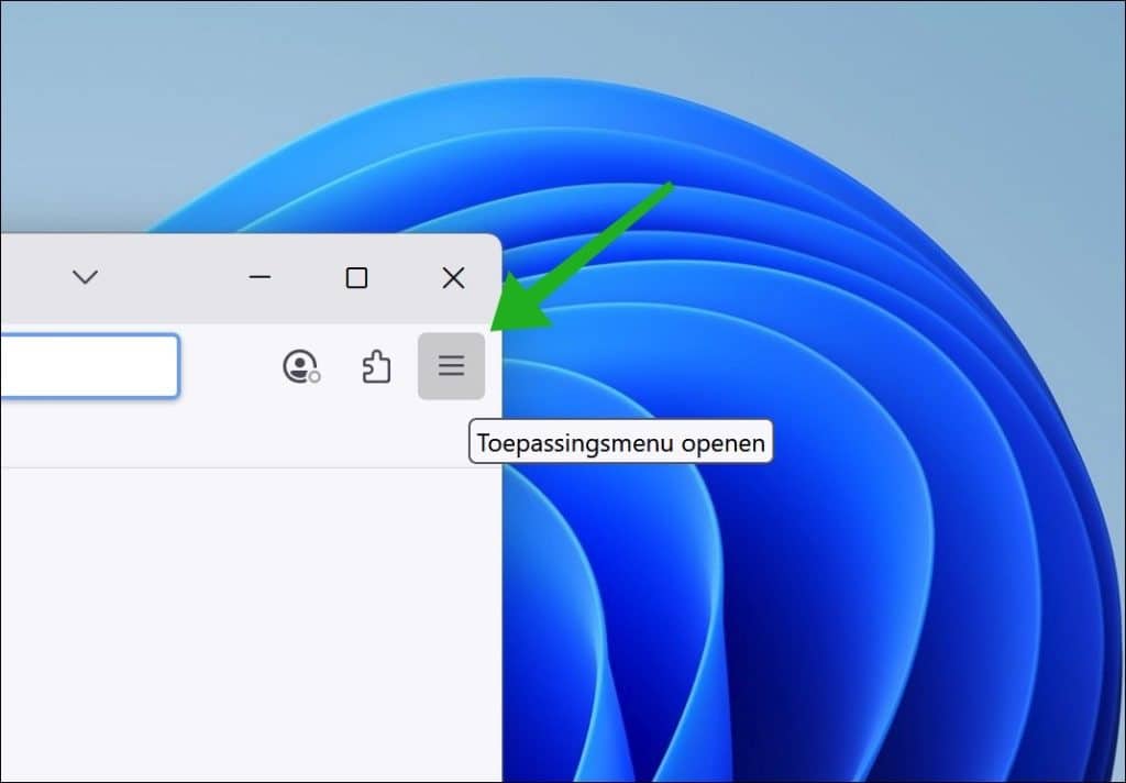 firefox menu openen