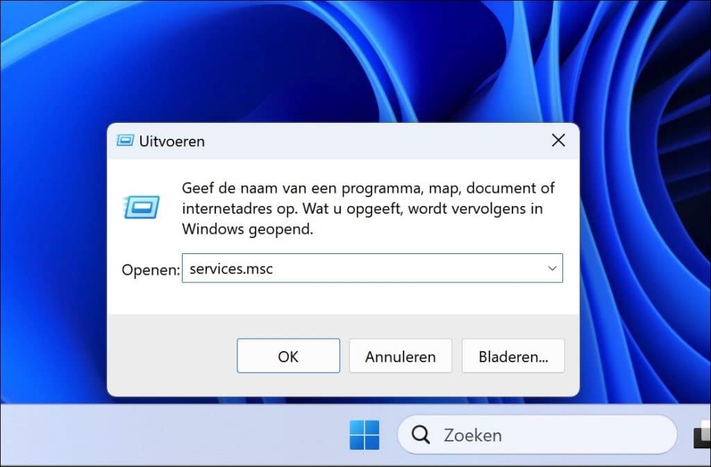 services openen