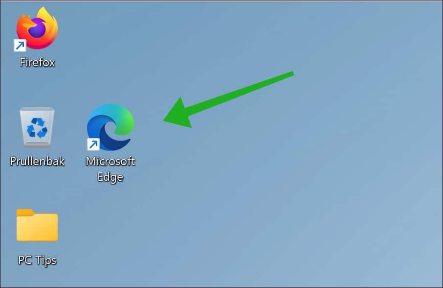 Edge openen Via Bureaubladsnelkoppeling
