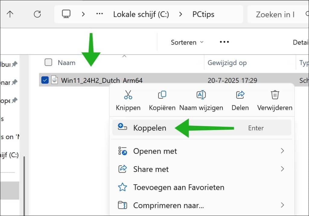 ISO koppelen