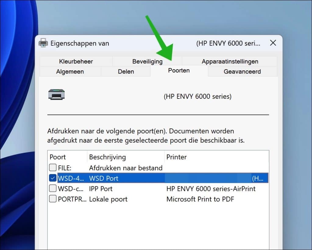 Printer poorten