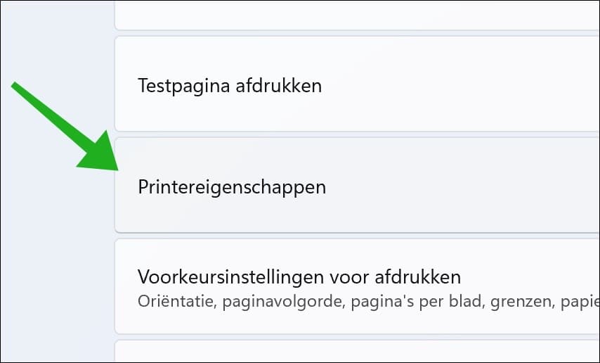 Printereigenschappen