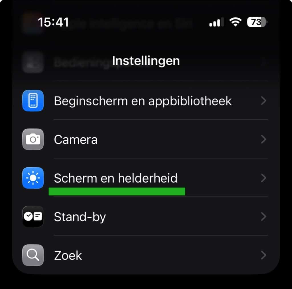 Scherm en helderheid