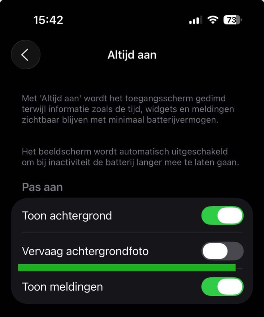 Vervaag achtergrondfoto uitschakelen op iPhone