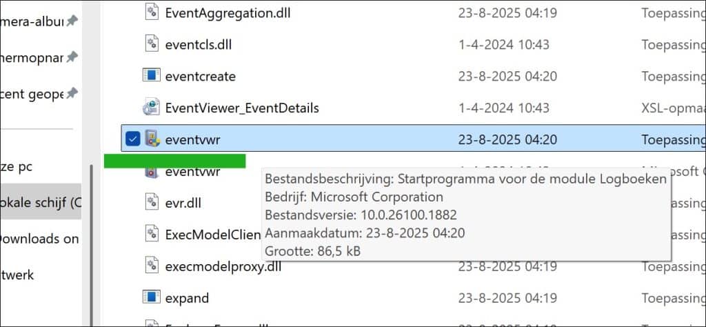 eventvwr msc