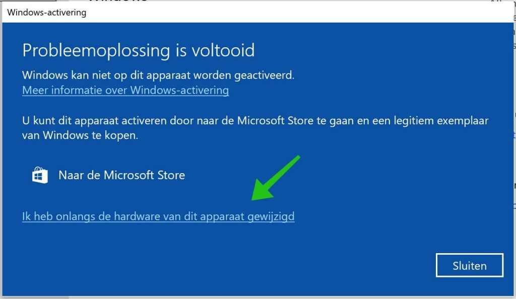 Ik heb onlangs de hardware op dit apparaat gewijzigd