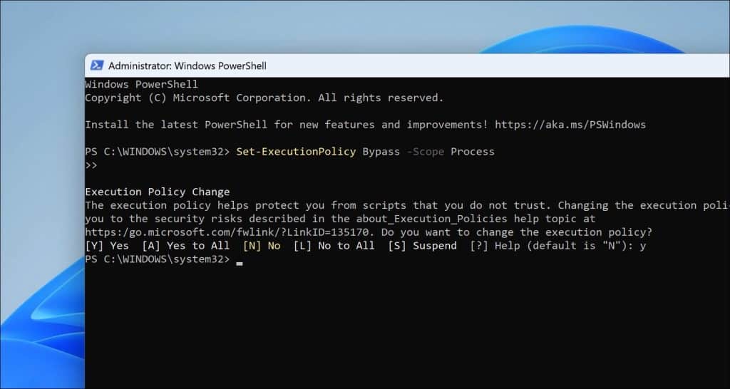 powershell policy wijzigen