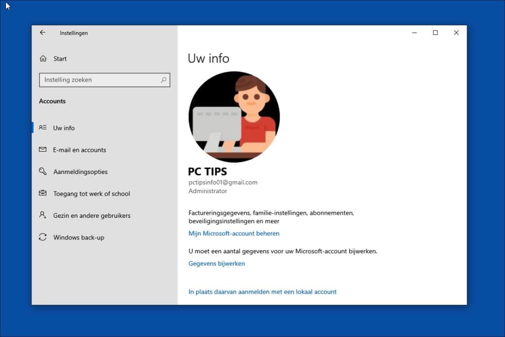 Aanmelden met Microsoft-account