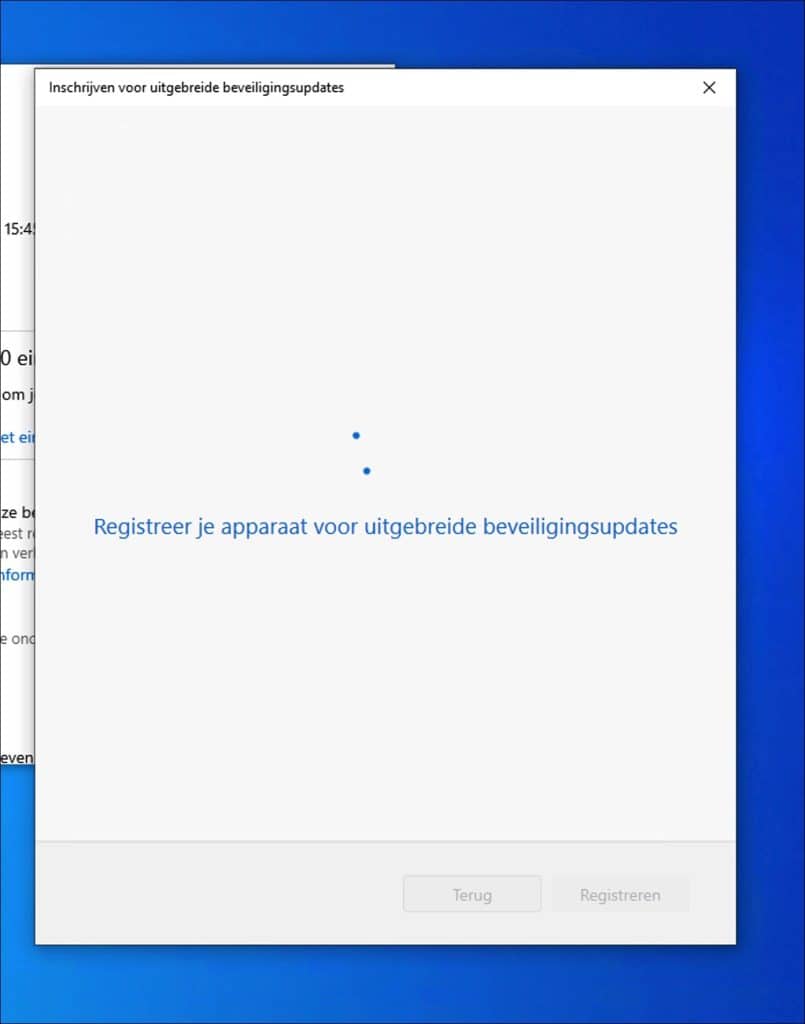 Apparaat wordt geregistreerd bij ESU