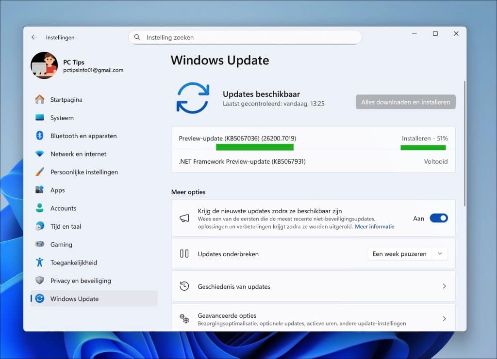 KB5067036 installeren
