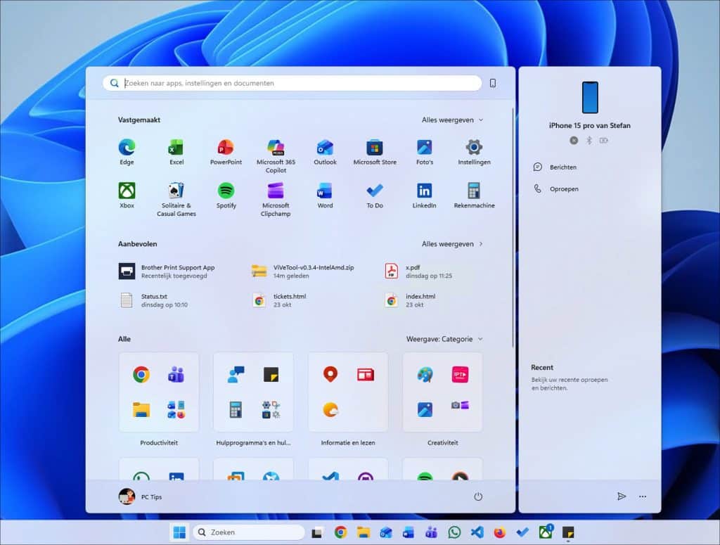 Nieuwe Startmenu inschakelen in Windows 11