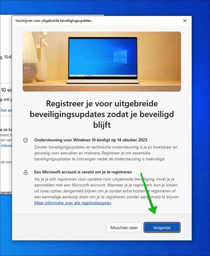 Registreer u voor Uitgebreide Beveiligingsupdates (ESU) om uw pc beveiligd te houden