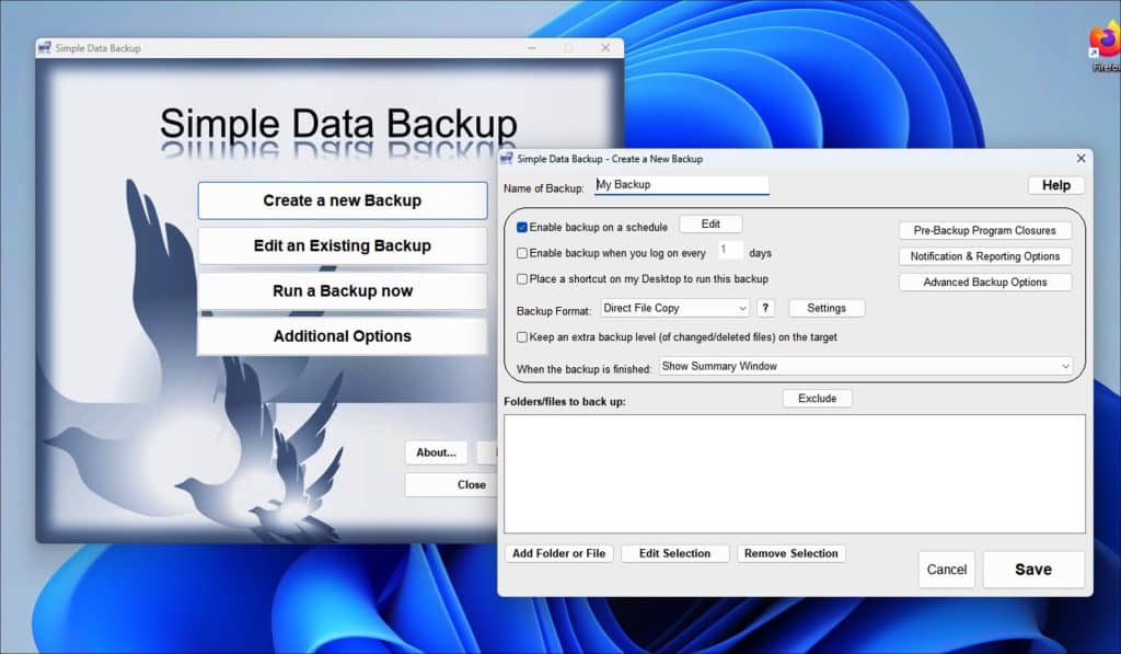 Simple Data Back-up