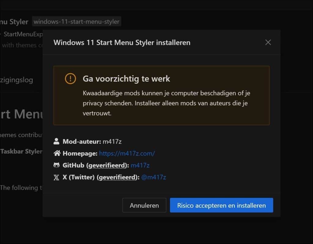 accepteren en installeren