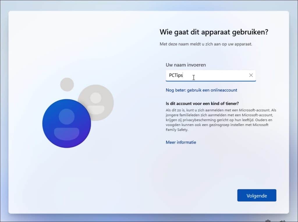 lokaalaccount aanmaken