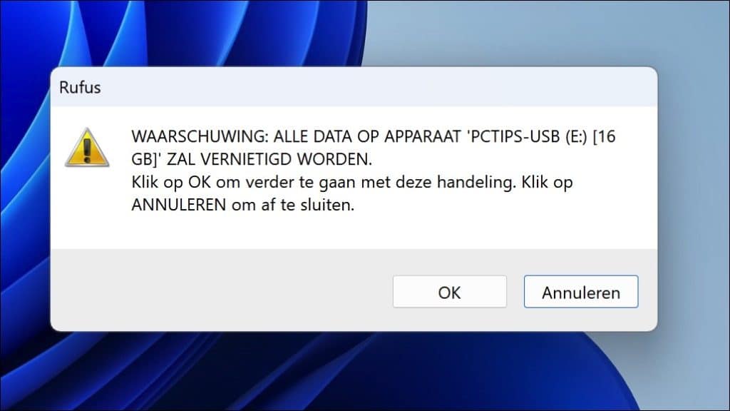 rufus waarschuwing