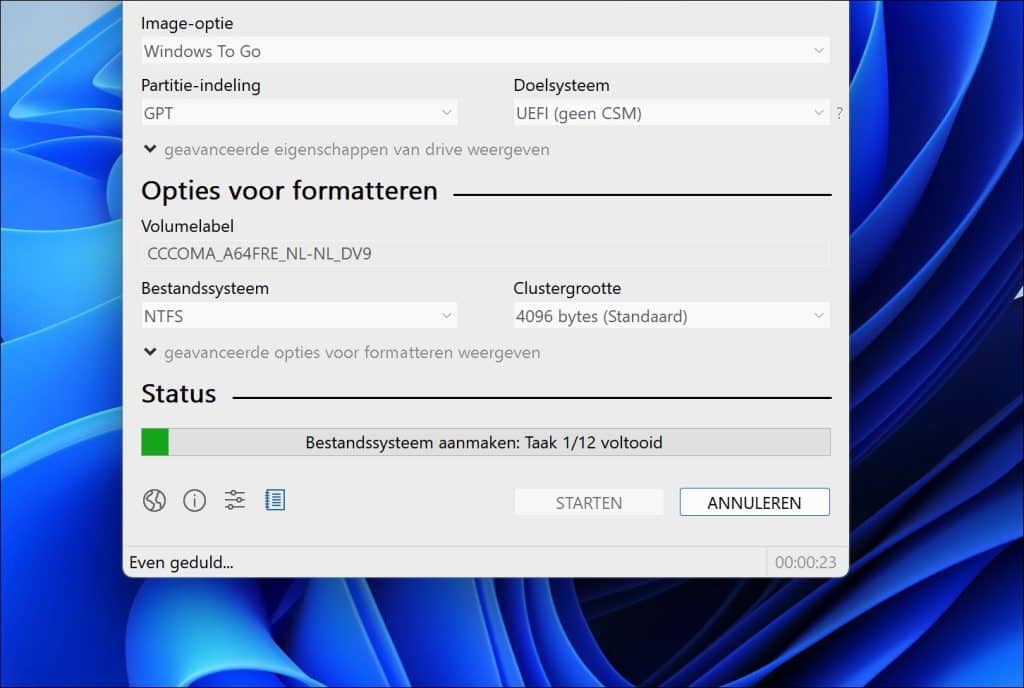 windows to go aanmaken