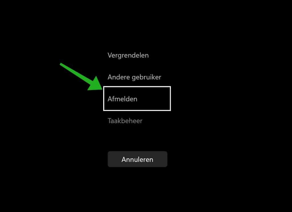 Afmelden ctrl alt del
