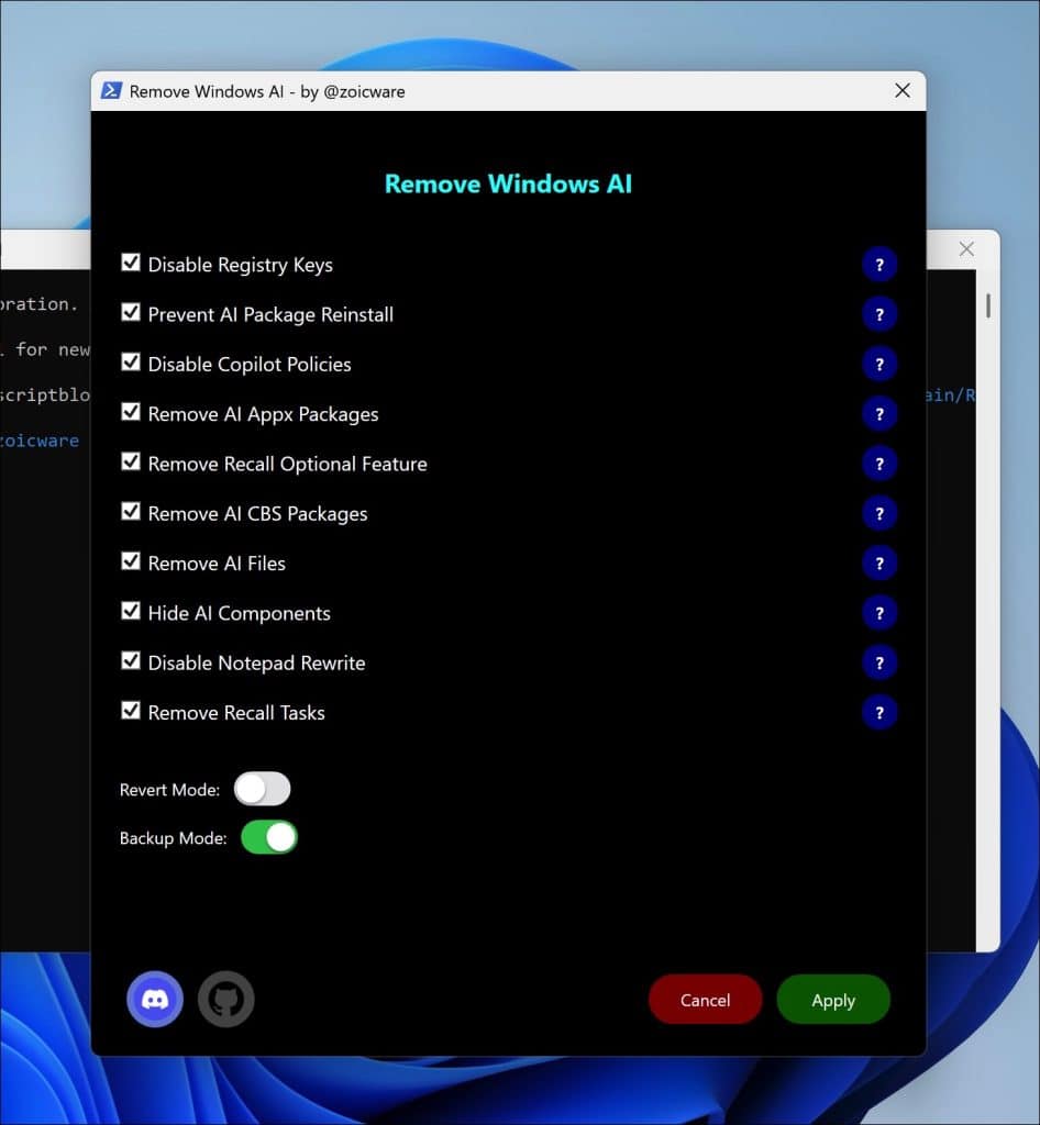AI verwijderen uit Windows 11