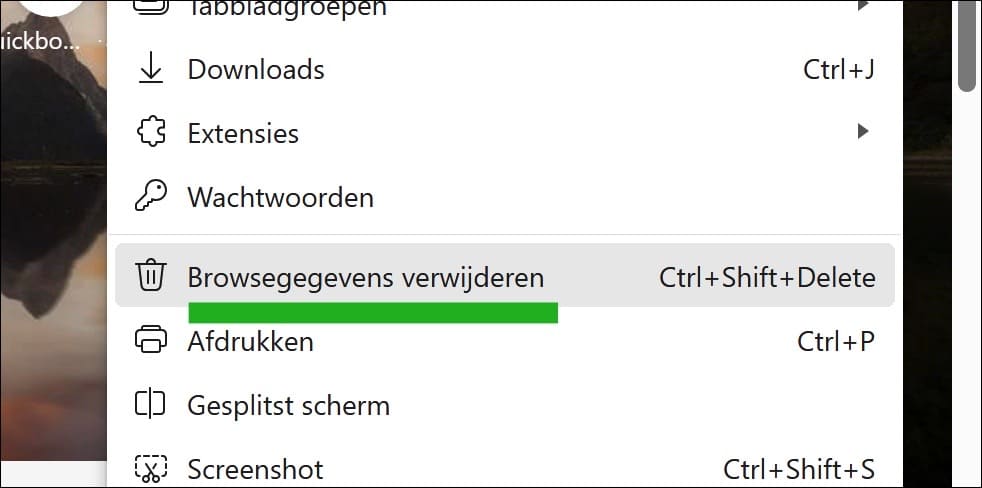 Browsergegevens verwijderen