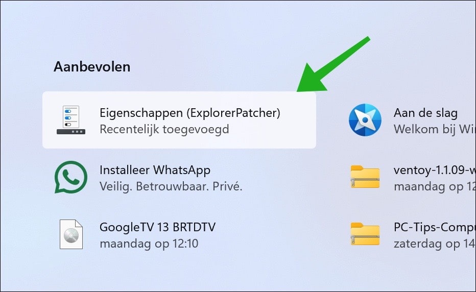 Eigenschappen (ExplorerPatcher)