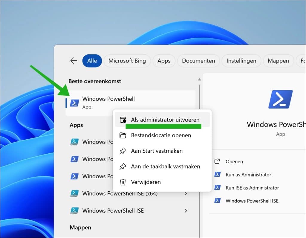 PowerShell als administrator