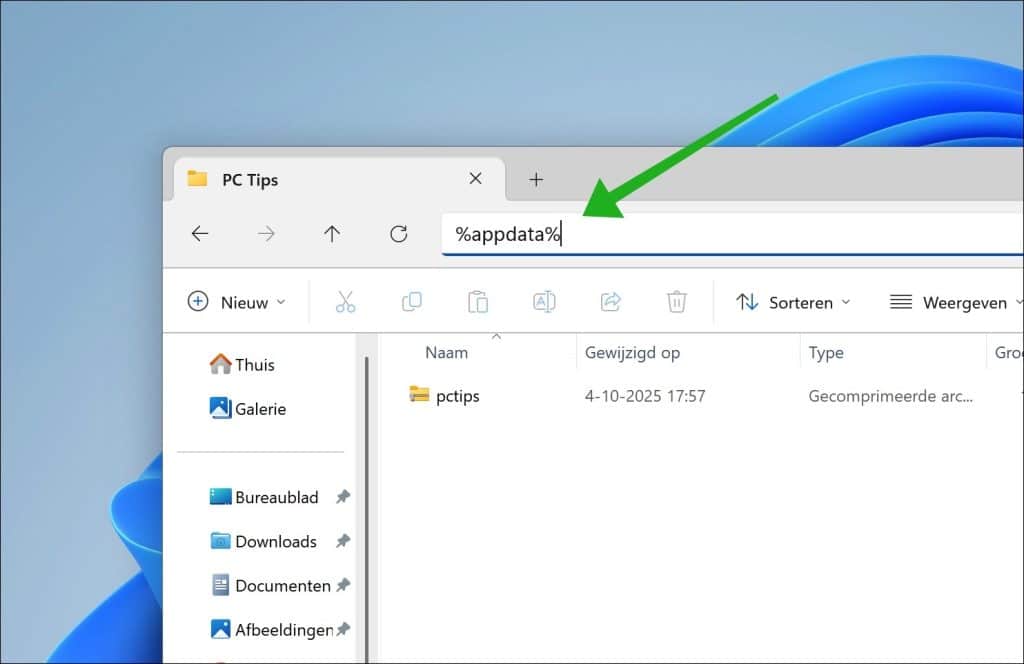 Sneller navigeren door Verkenner