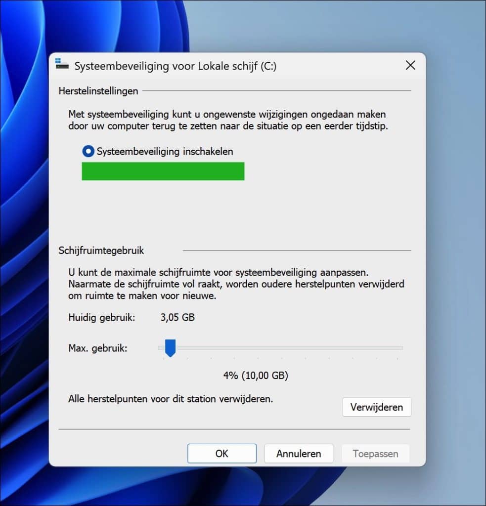 Systeembeveiliging inschakelen