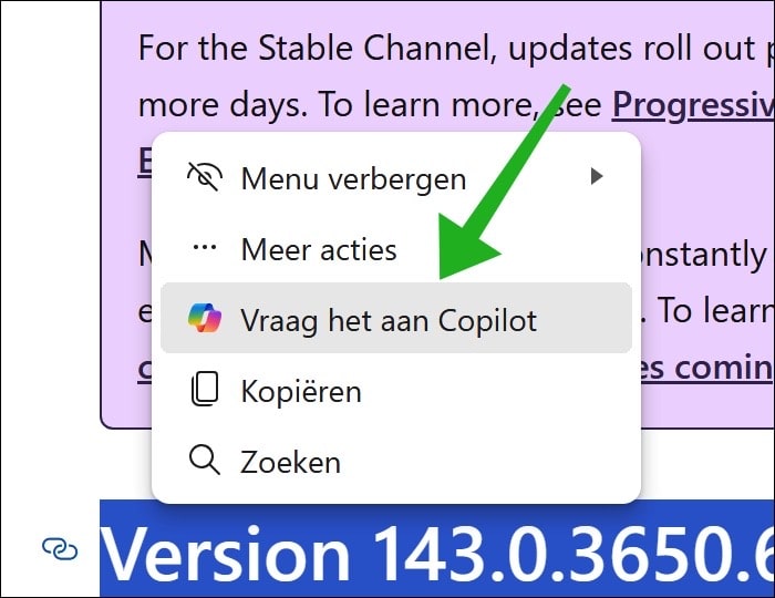 Vraag het aan copilot verwijderen
