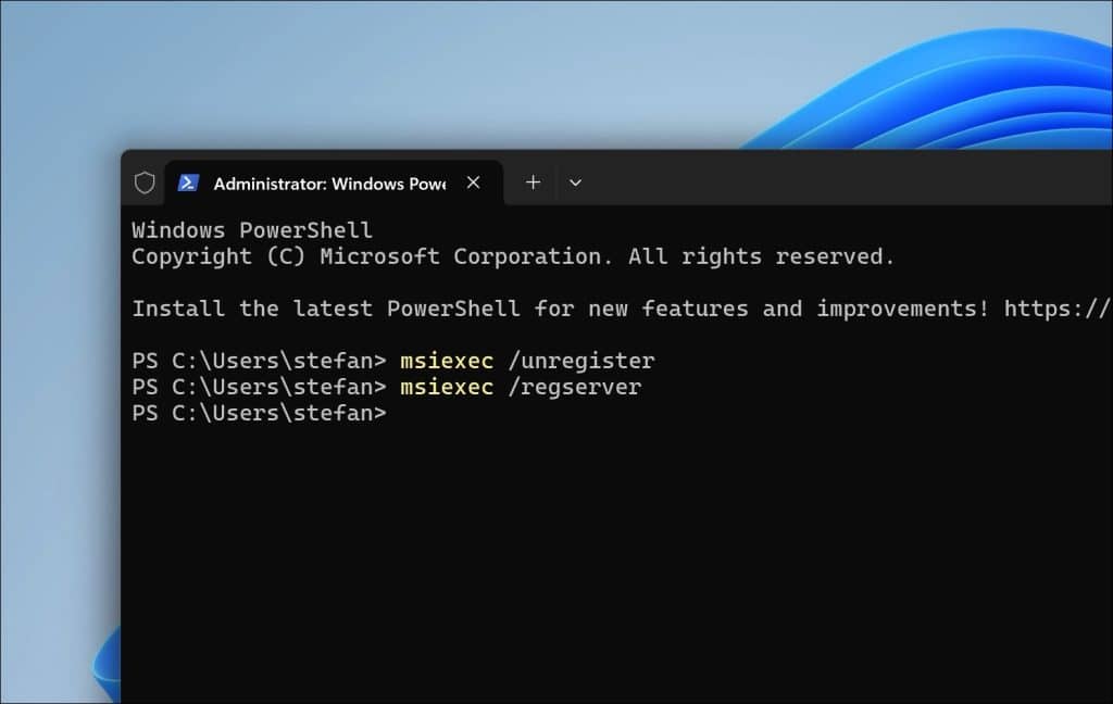 Windows Installer herstellen