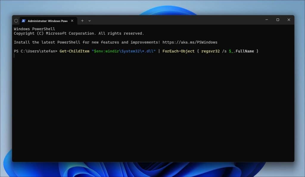 Windows-componenten opnieuw registreren