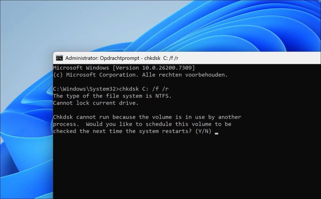 chkdsk uitvoeren