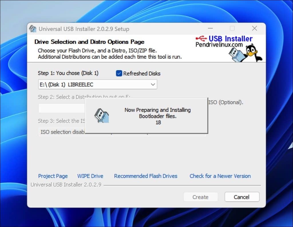 Bootloader bestanden aanmaken op usb