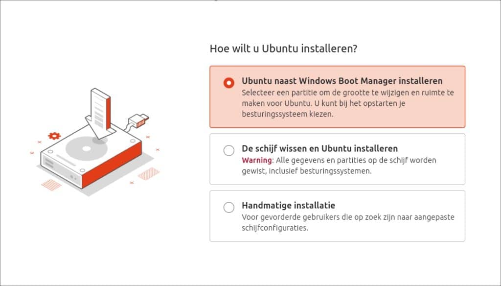 Ubuntu naast Windows Boot Manager installeren