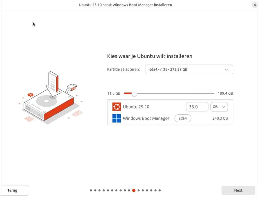 dual boot installatie schijf