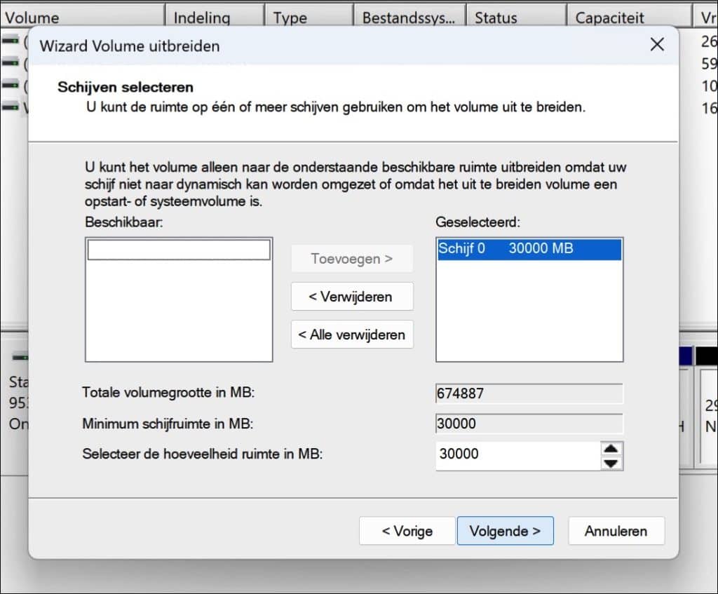 volume uitbreiden